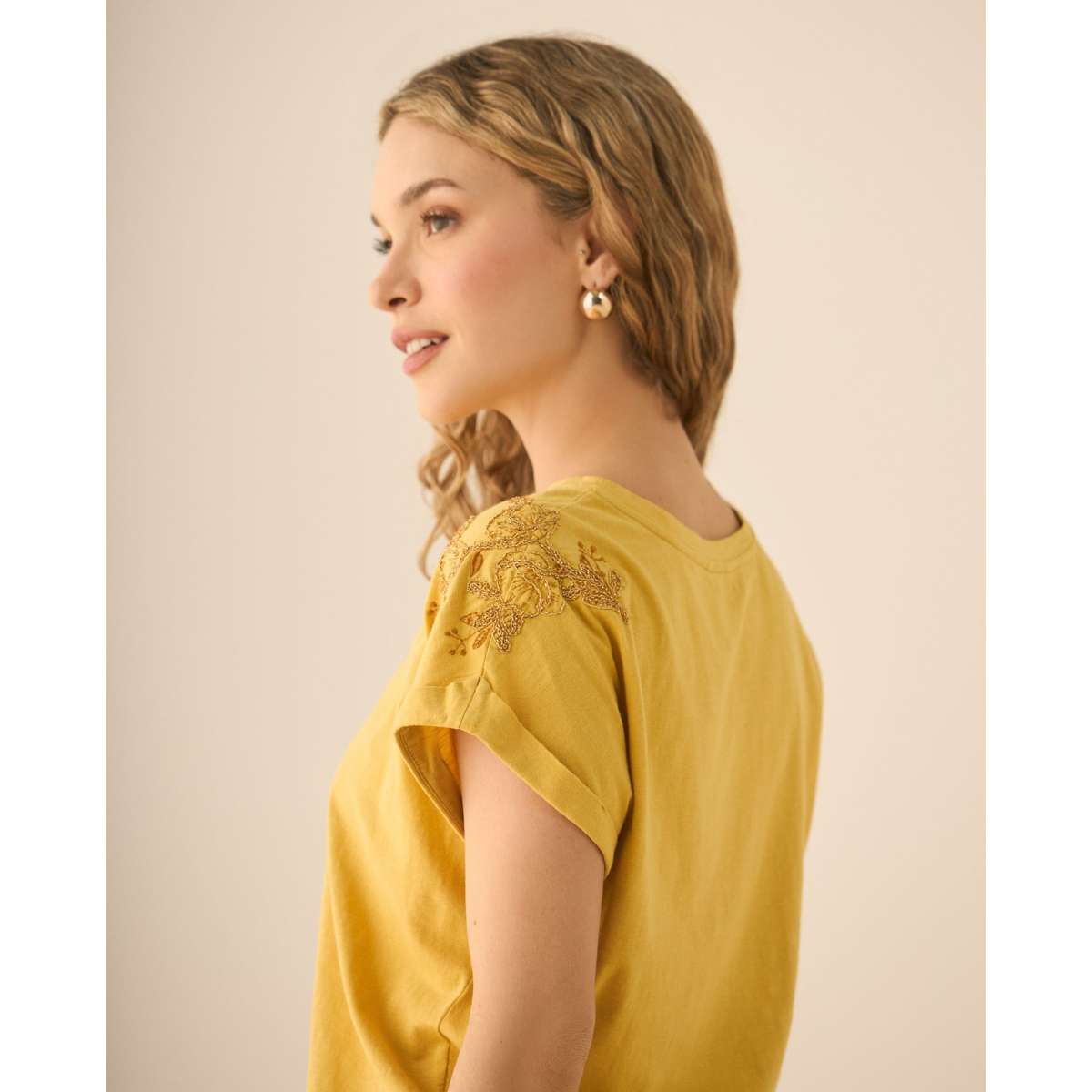 Esprit | Camiseta Manga Corta Con Apliques Brillantes  para Mujer