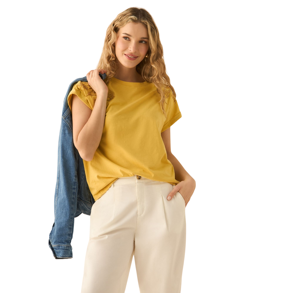 Esprit | Camiseta Manga Corta Con Apliques Brillantes  para Mujer