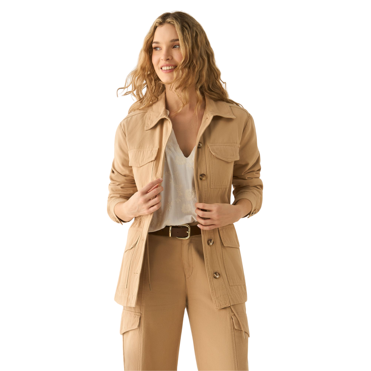 Esprit | Chaqueta Larga con Cordón en Citurón para Mujer