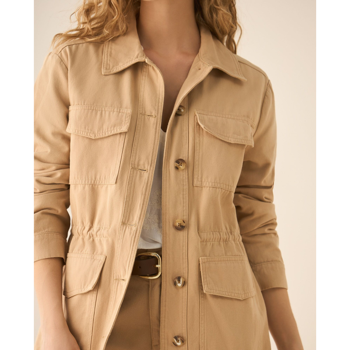 Esprit | Chaqueta Larga con Cordón en Citurón para Mujer