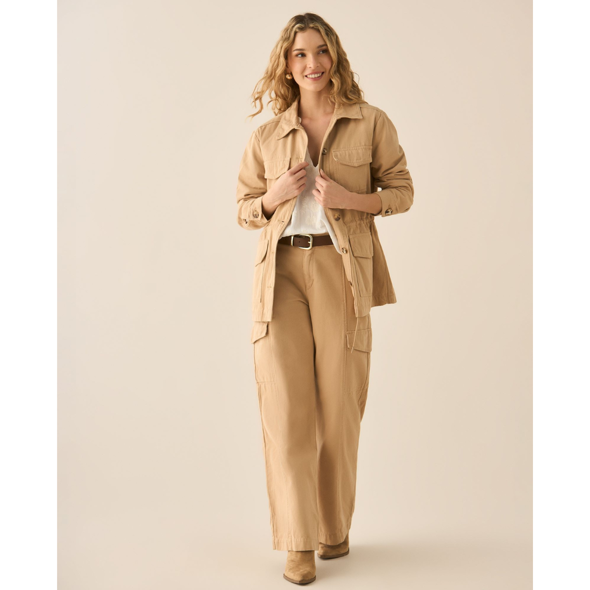 Esprit | Chaqueta Larga con Cordón en Citurón para Mujer
