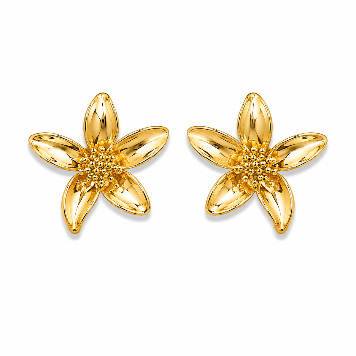 Olea | Aretes Florales Dorados Pequeños