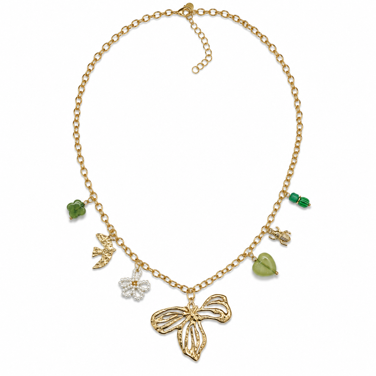 Olea | Collar con Dijes Naturales y Lazo