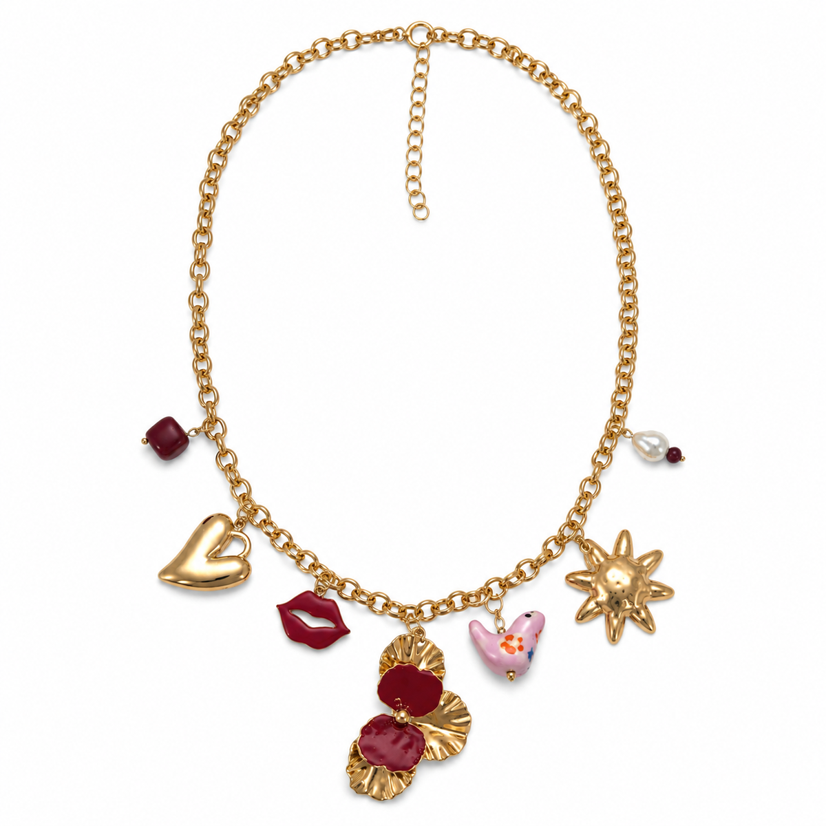 Olea | Collar con Dijes de Corazón, Flor y Estrella
