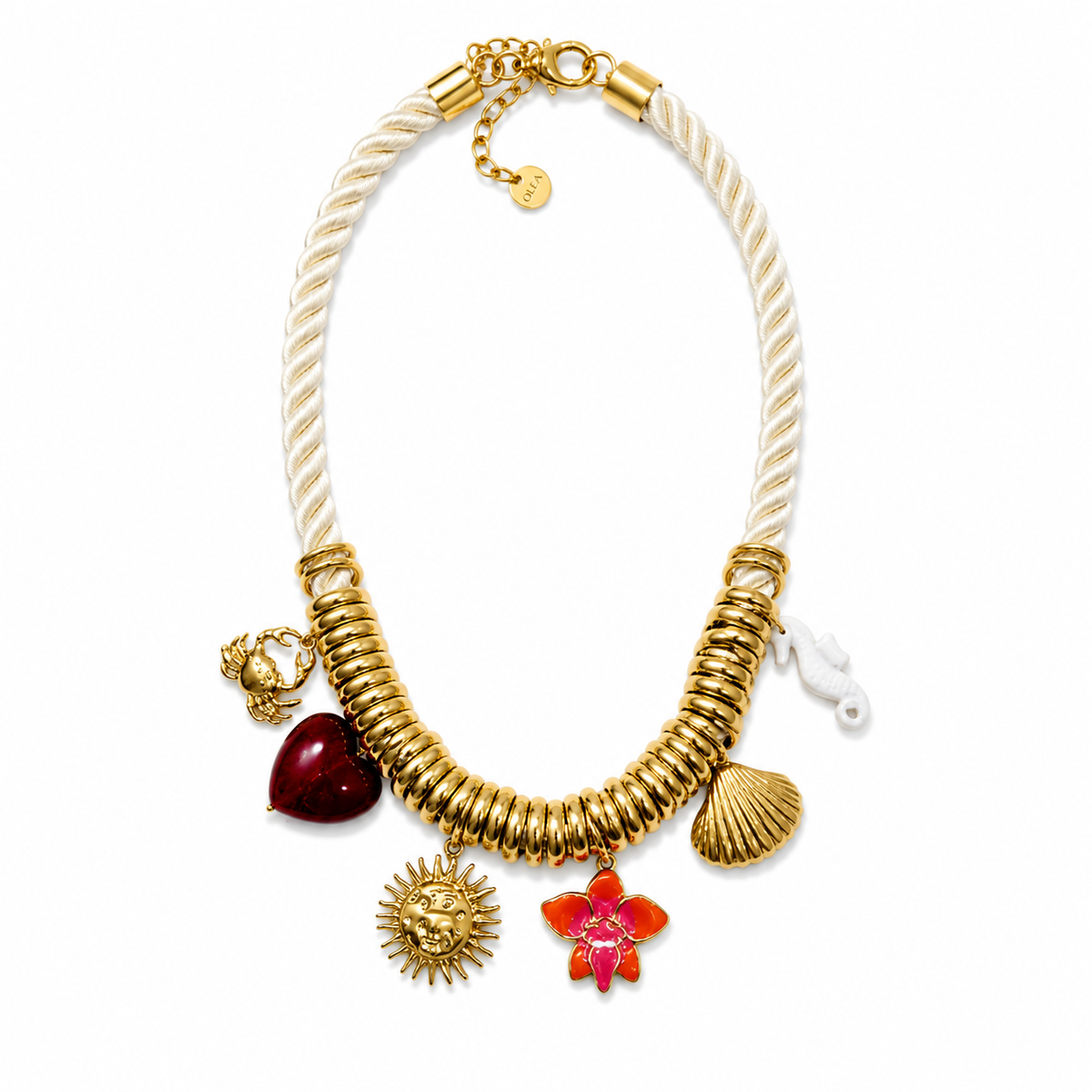 Olea | Collar Trenzado con Dijes Marinos y Florales