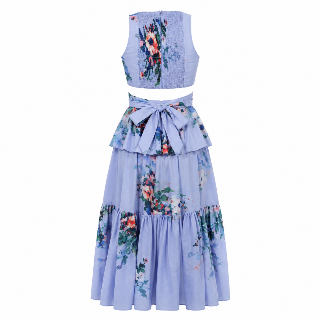 Olea Vestido midi floral sin mangas