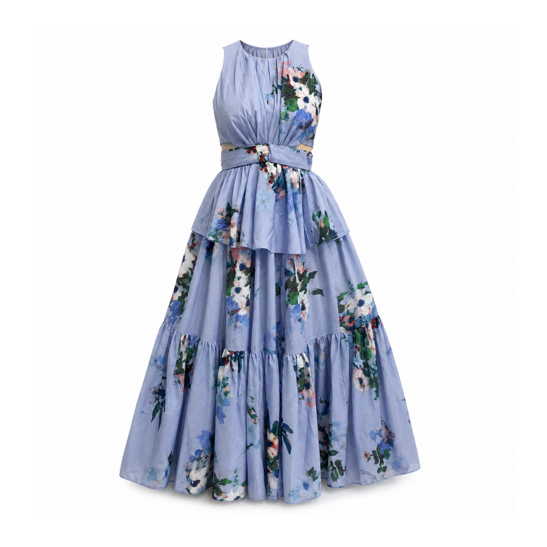 Olea Vestido midi floral sin mangas