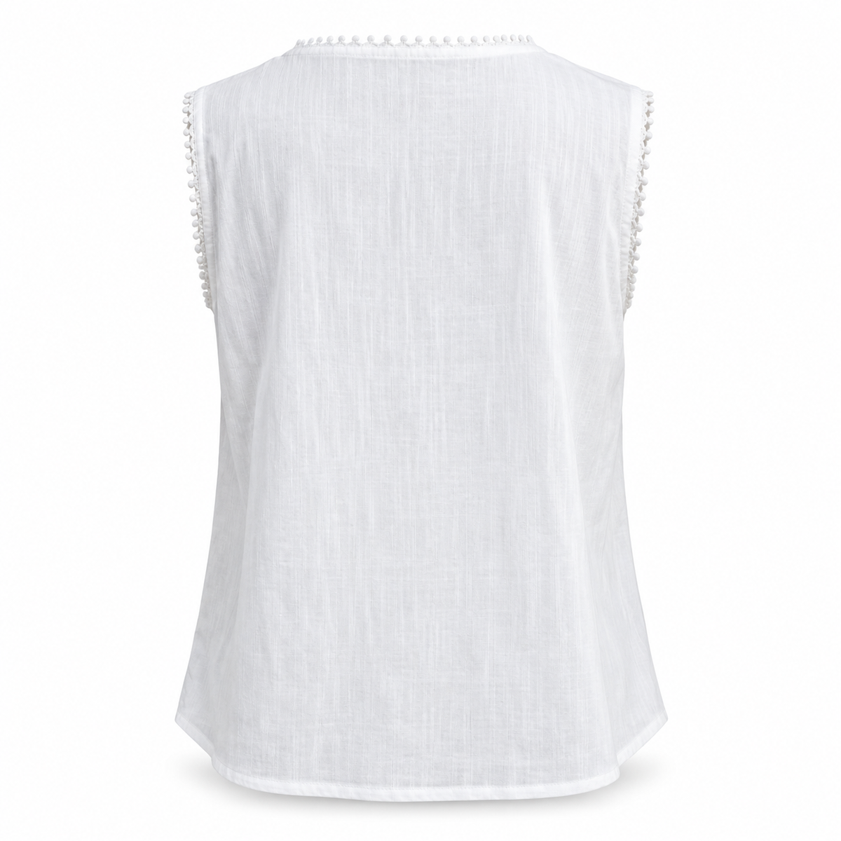 Olea | Blusa sin Mangas con Bordado y Borlas para Dama
