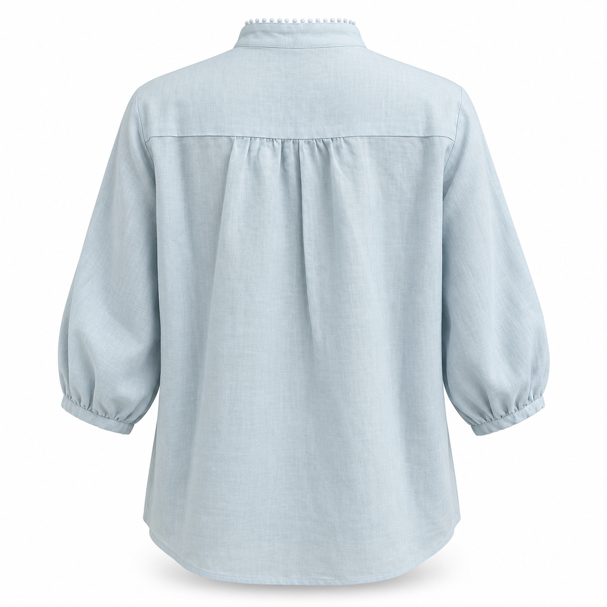 Olea | Blusa Celeste Bordada con Manga 3/4 para Dama