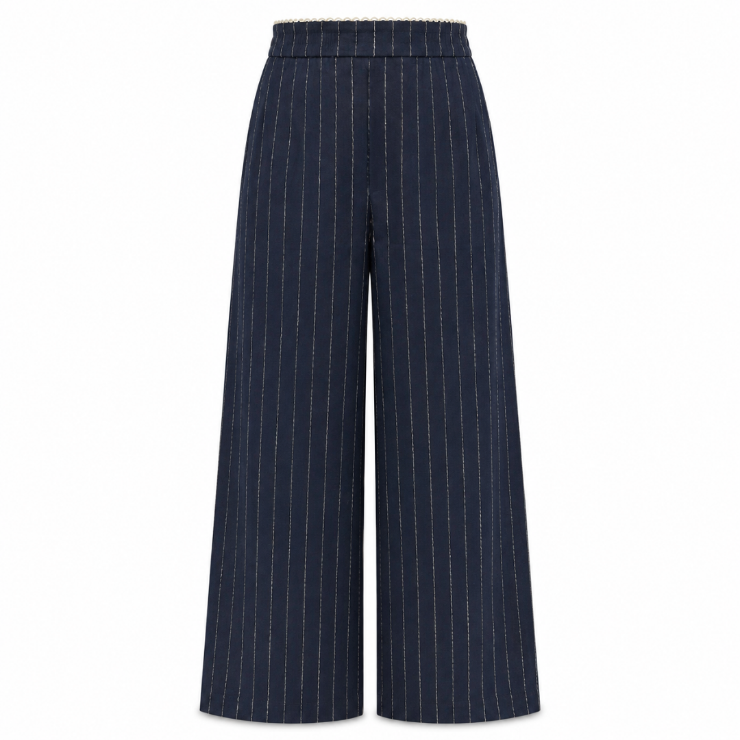 Olea Pantalón palazzo de rayas