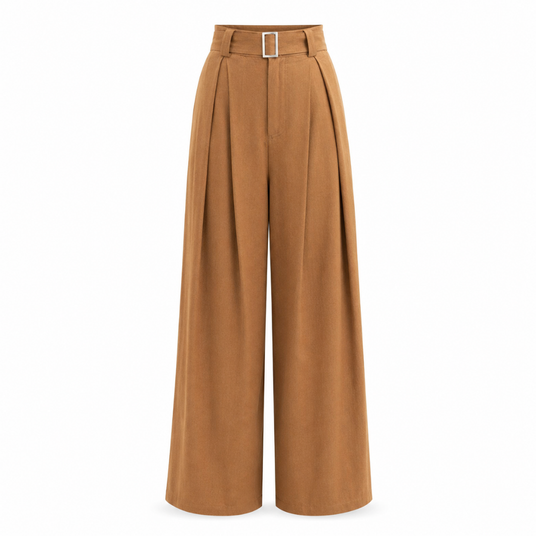 Olea | Pantalón Sastre Wide Leg con Cinturón para Dama