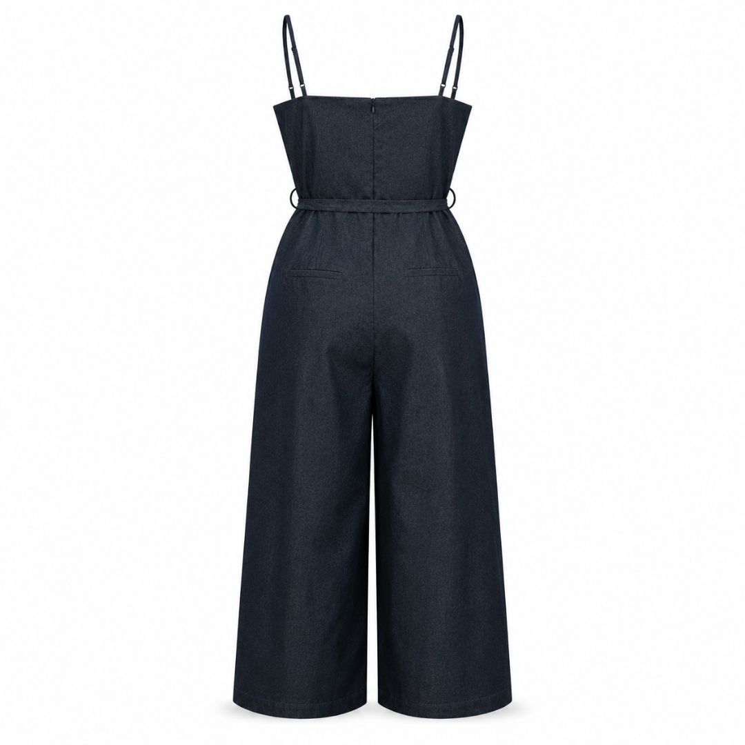 Olea | Jumpsuit Wide Leg de Tirantes con Cinturón para Dama
