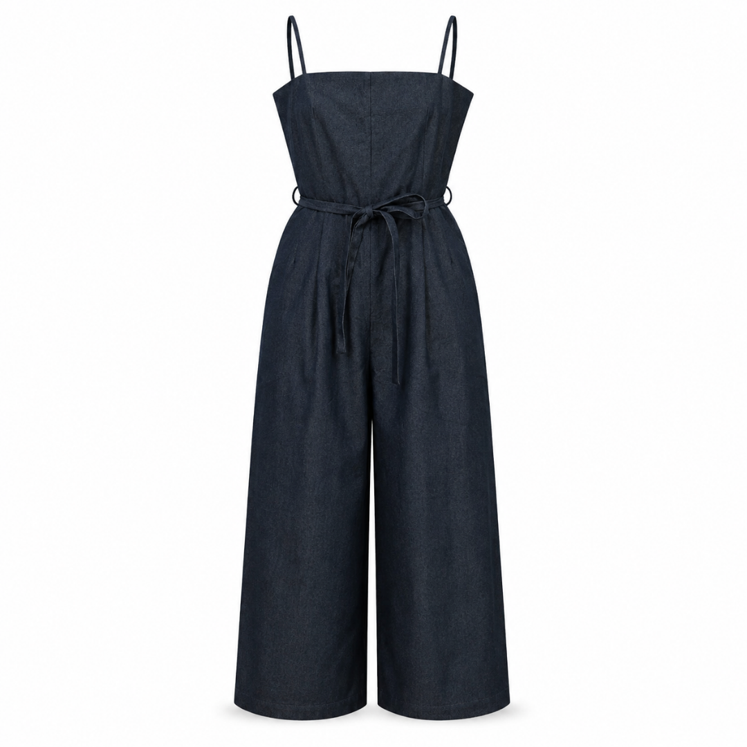Olea | Jumpsuit Wide Leg de Tirantes con Cinturón para Dama