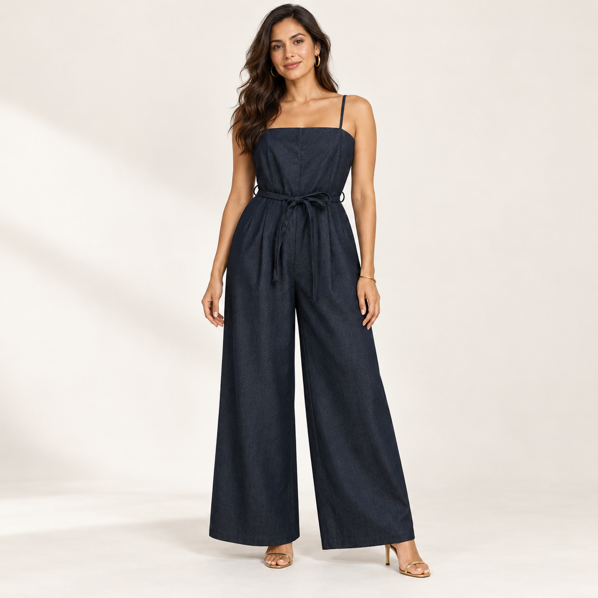 Olea | Jumpsuit Wide Leg de Tirantes con Cinturón para Dama