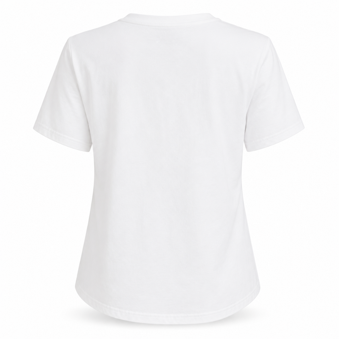 Olea | Camiseta Blanca con Bordado Floral para Dama