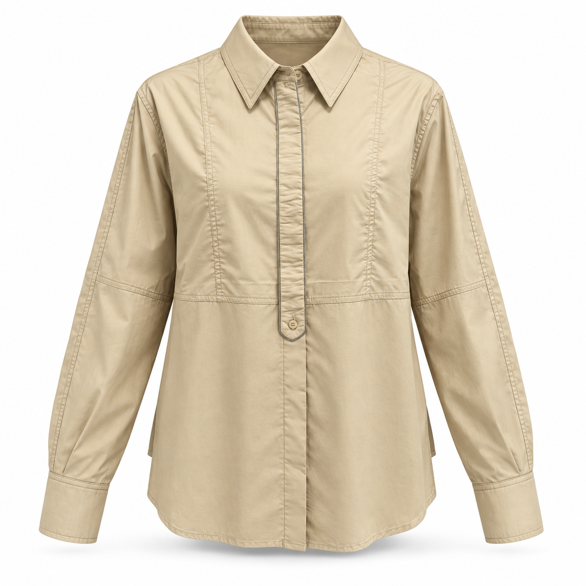 Olea | Blusa Beige de Corte Peplum para Dama