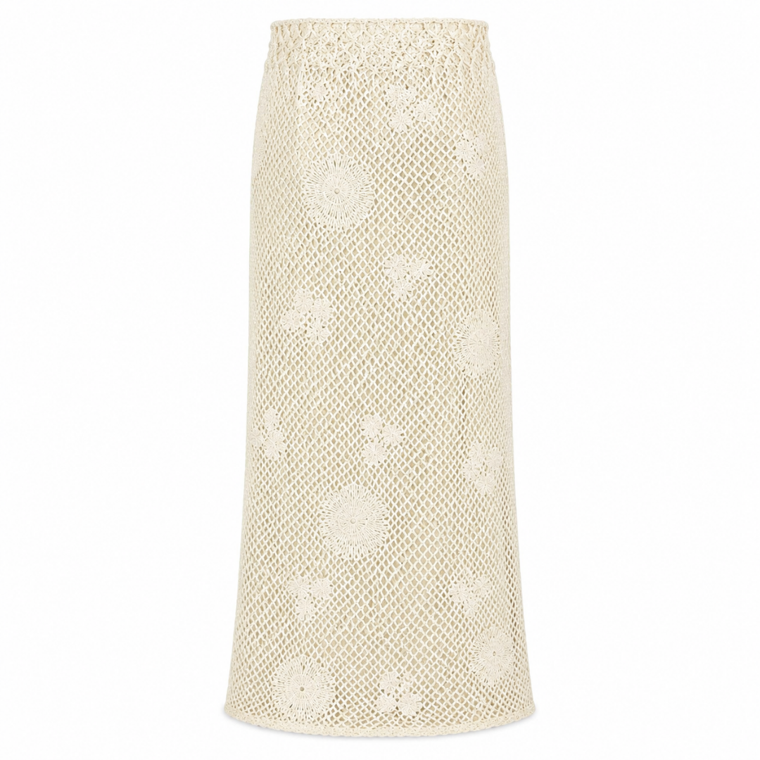 Olea | Falda larga de crochet  salvia