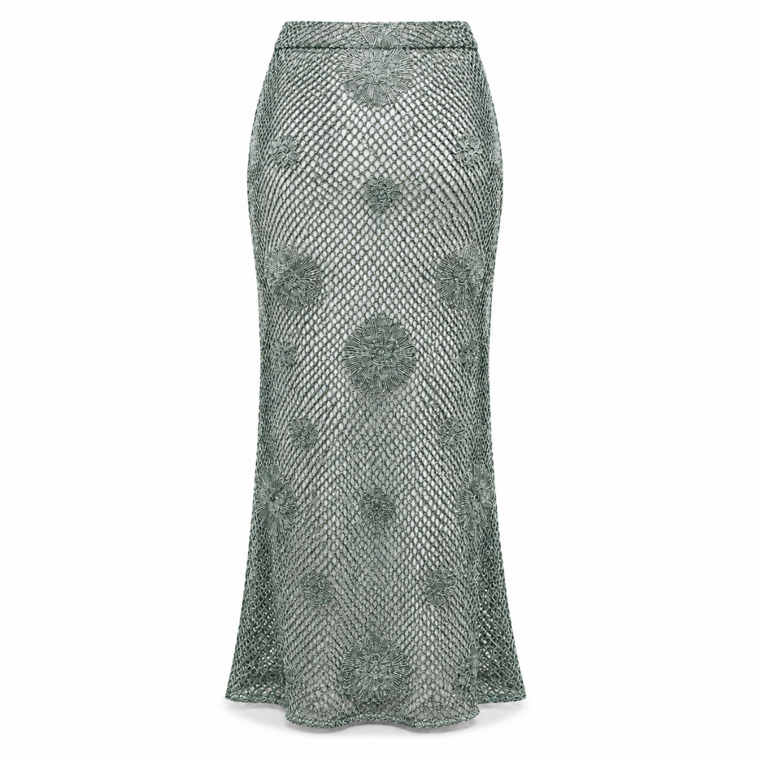 Olea | Falda larga de crochet  salvia