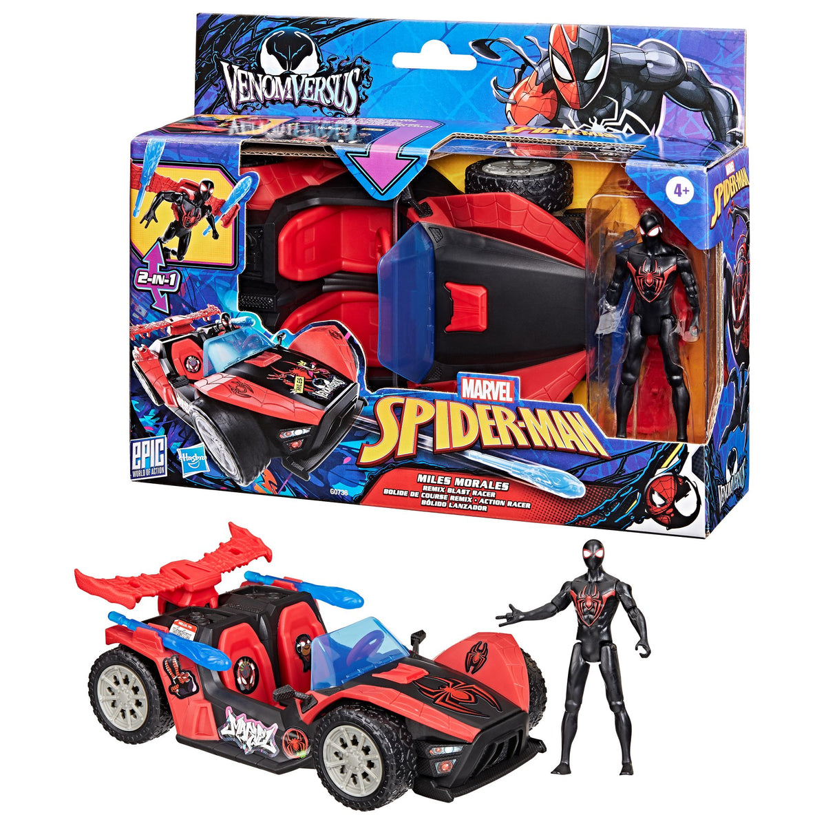 Marvel | Spider-Man VenomVersus Epic World of Action Miles Morales Remix Blast Racer