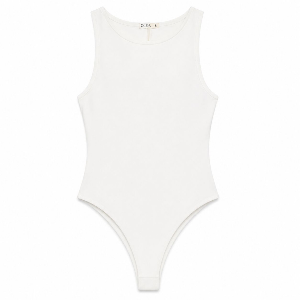 Olea | Body Sin Mangas de Cuello Alto Estilo Minimalista para Dama