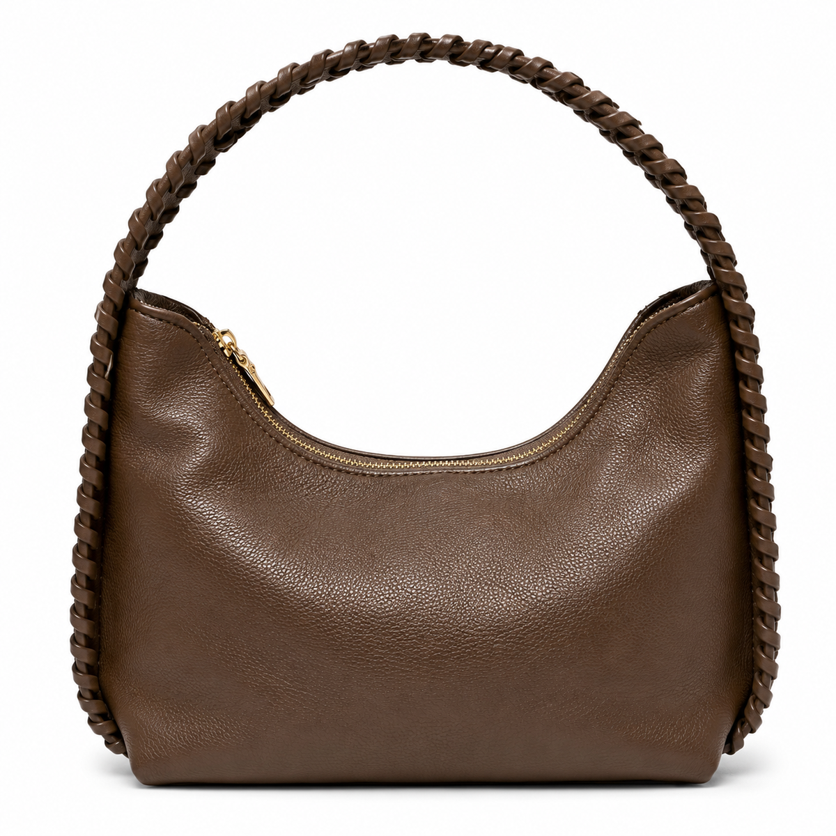 OLEA | Cartera Hobo con Borde Trenzado Café