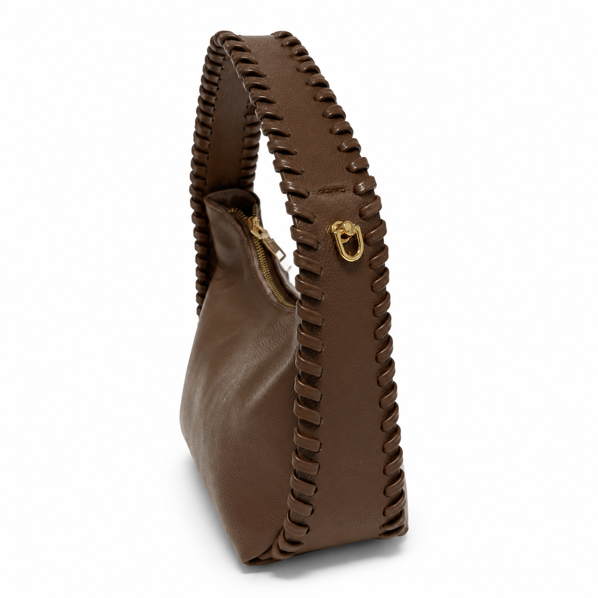 OLEA | Cartera Hobo con Borde Trenzado Café