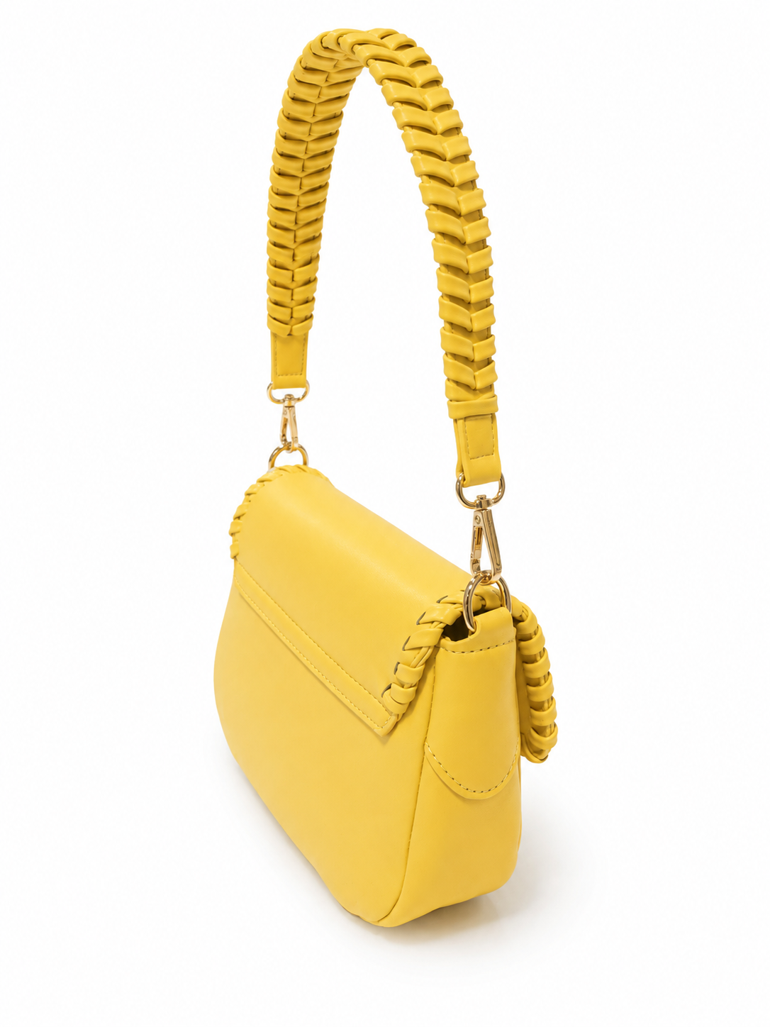 OLEA | Cartera Baguette Metalizada Amarilla