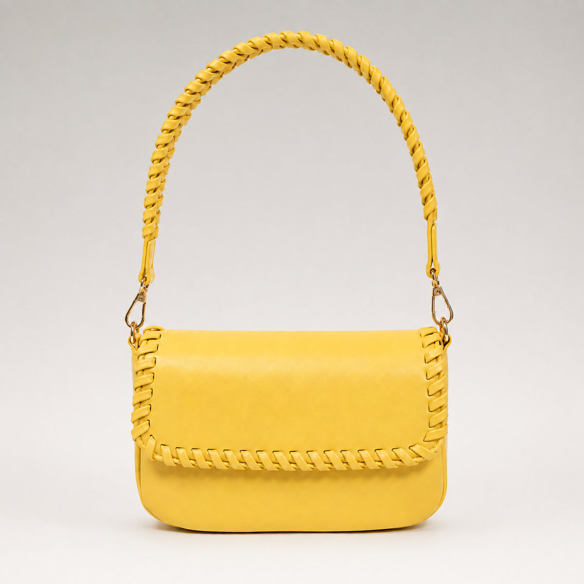 OLEA | Cartera Baguette Metalizada Amarilla