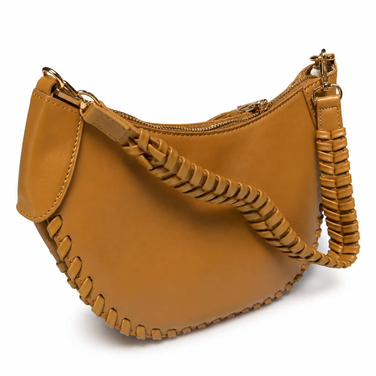 OLEA Cartera Hobo con Asa Trenzada Chocolate