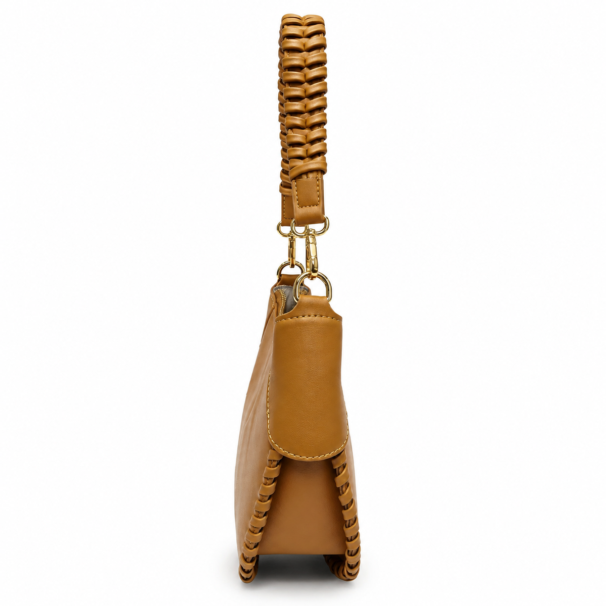 OLEA Cartera Hobo con Asa Trenzada Chocolate