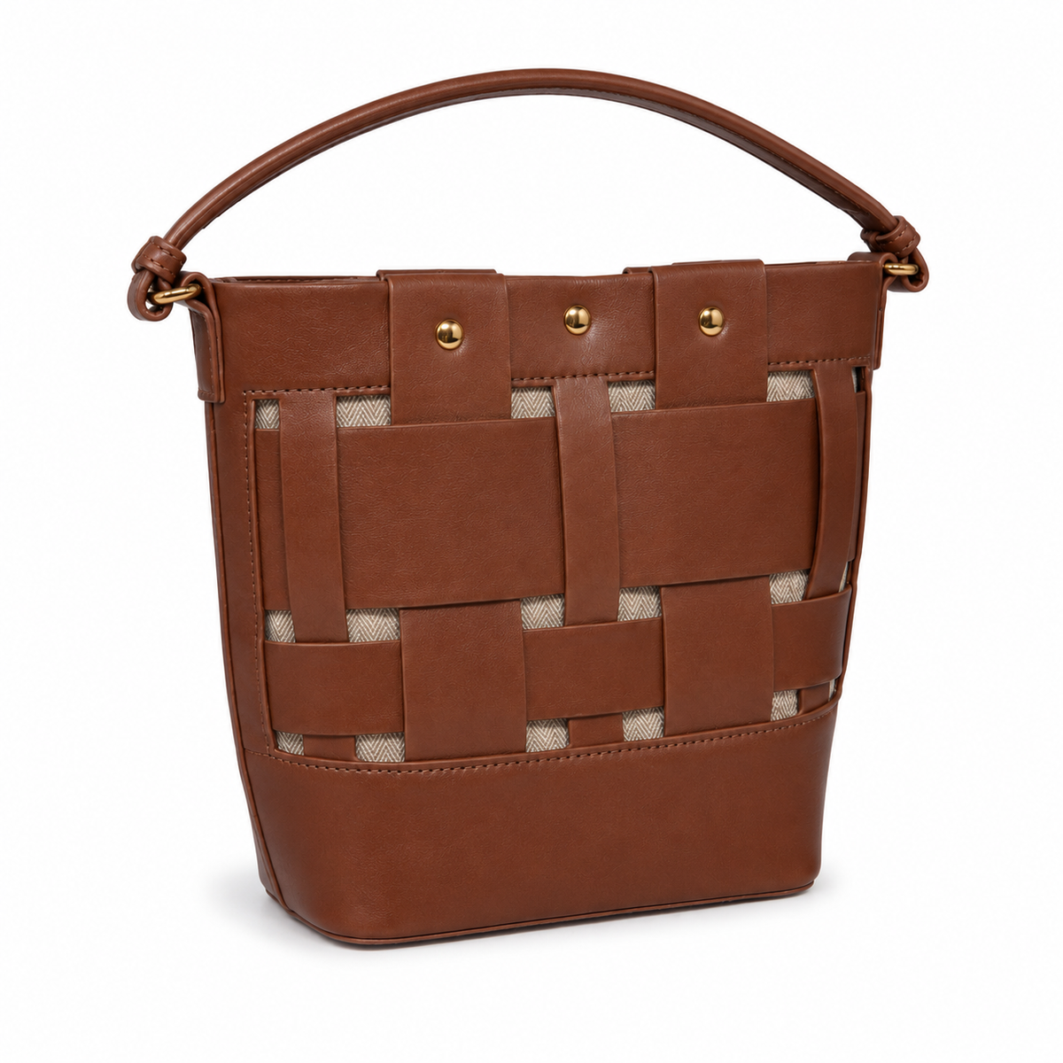 Olea Bolso Bucket Café Tejido para Mujer