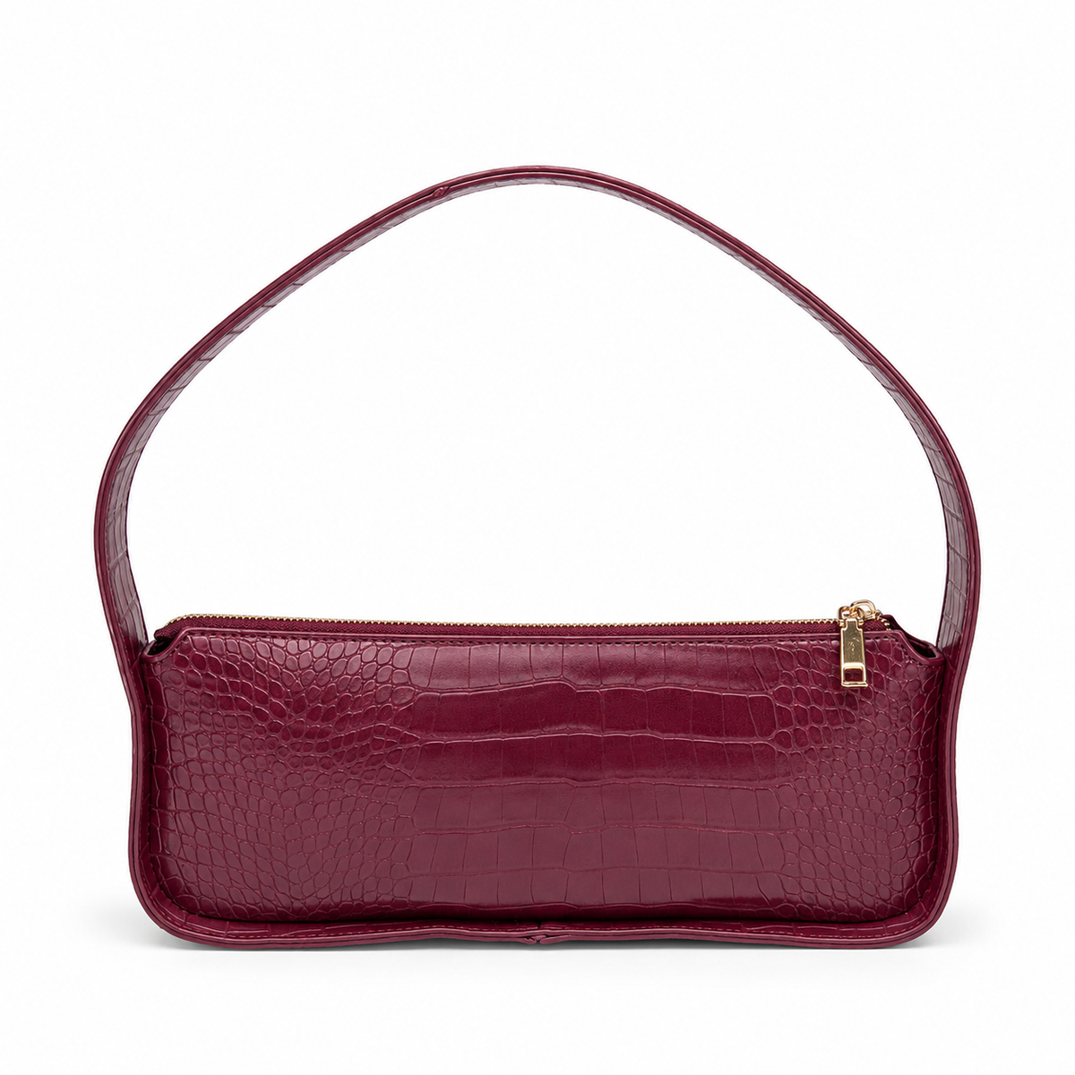 OLEA Cartera Baguette Efecto Croc Vino