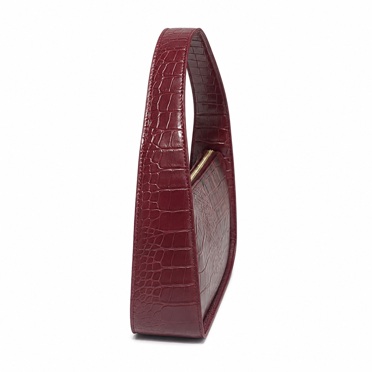 OLEA Cartera Baguette Efecto Croc Vino