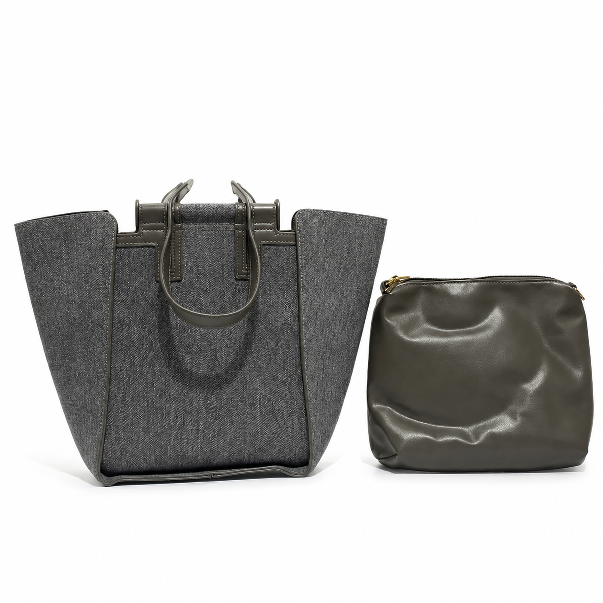OLEA | Tote Estructurado Bicolor Gris