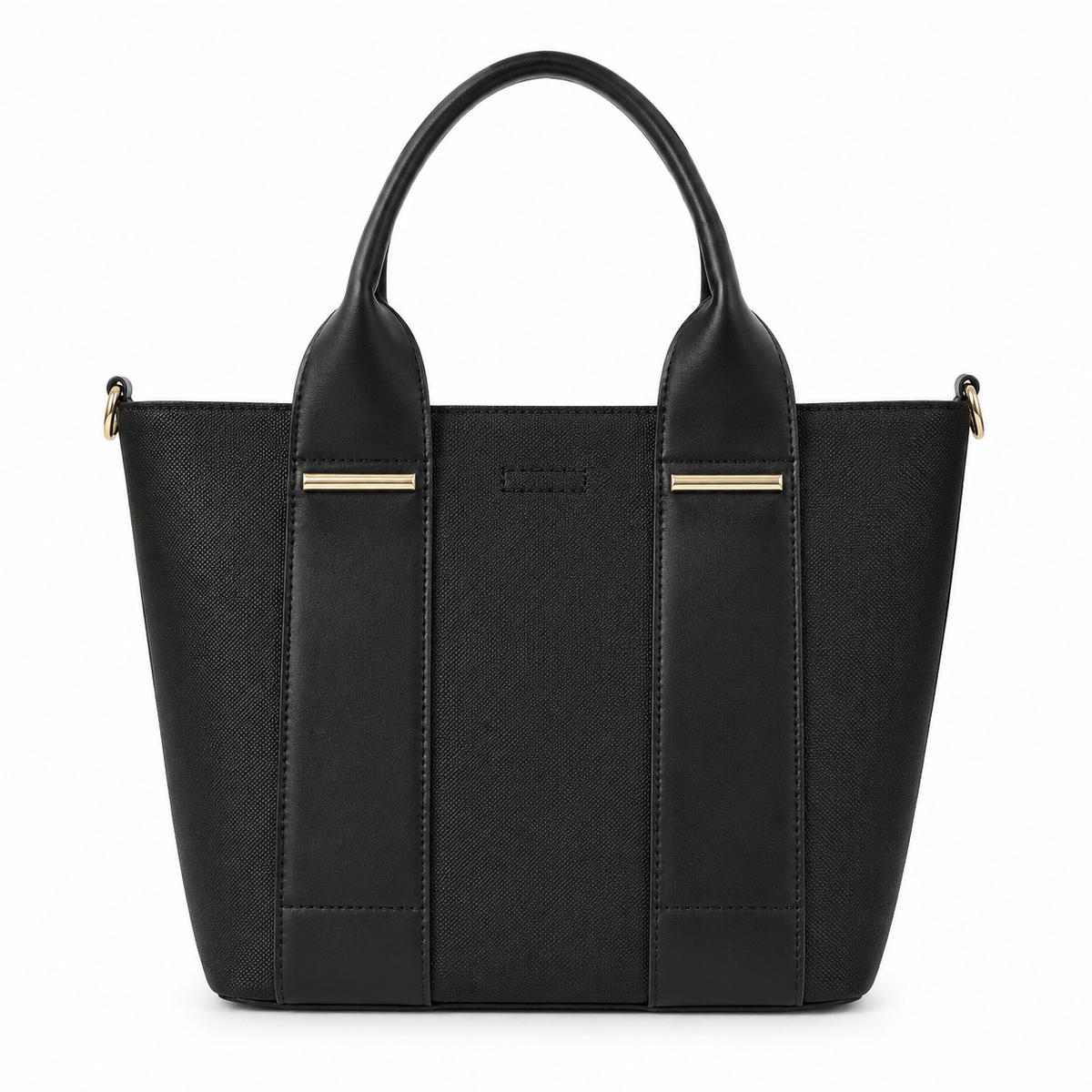 OLEA | Tote con Detalles Verticales Negro