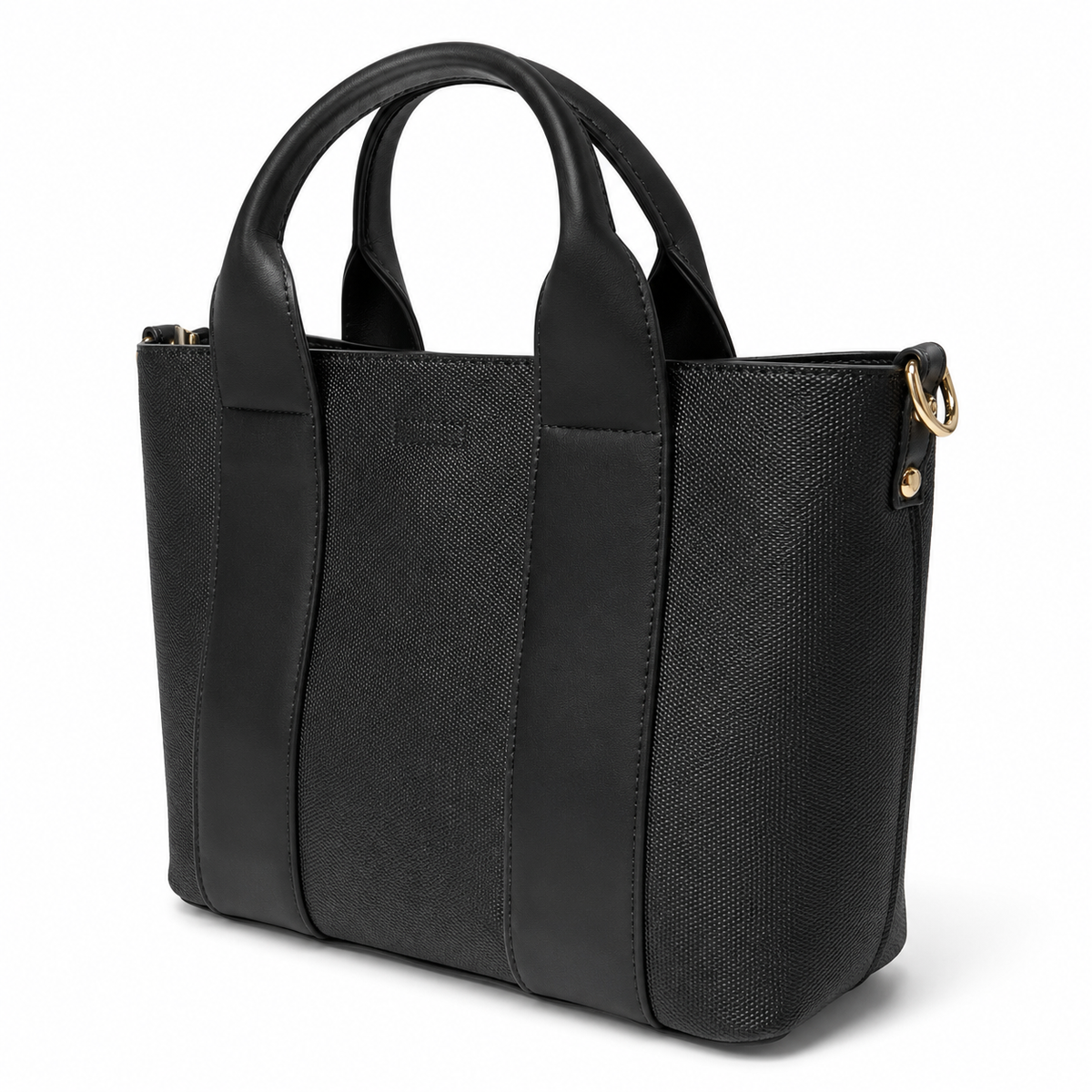 OLEA | Tote con Detalles Verticales Negro