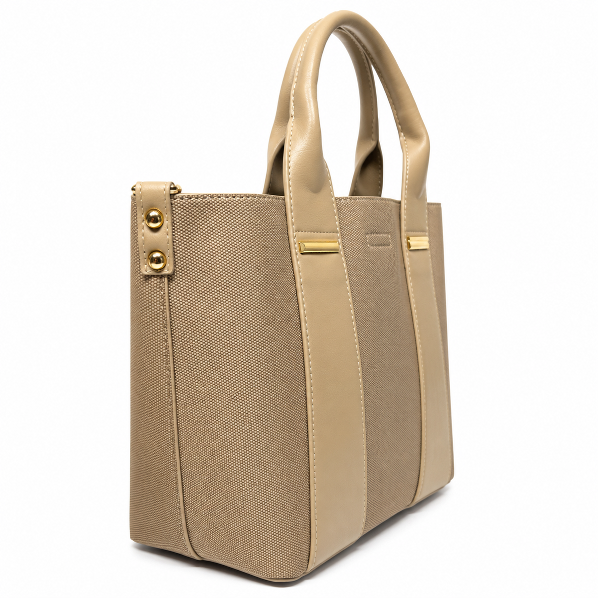 OLEA | Tote Bicolor con Paneles Caqui