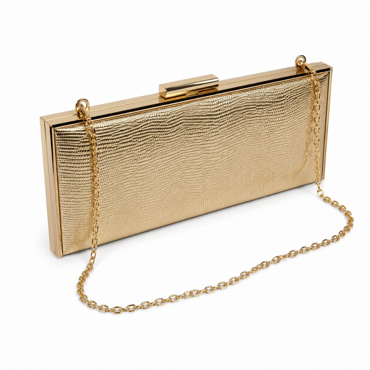 Olea | Bolso Elegante de Noche con Acabado Dorado