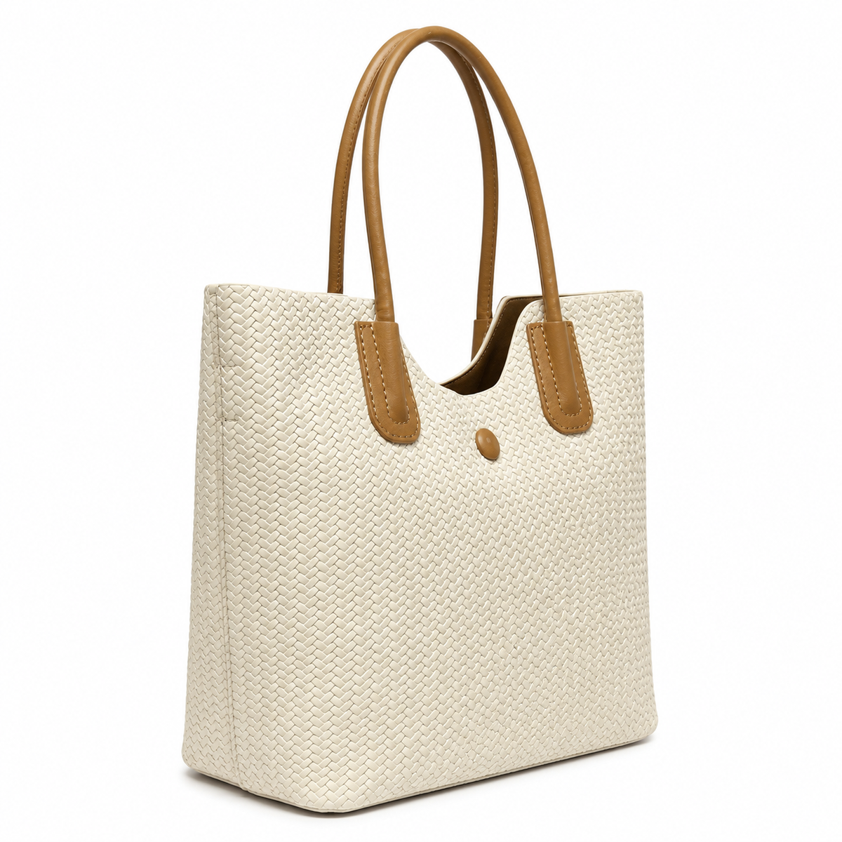 OLEA | Tote Bicolor Texturizado Beige