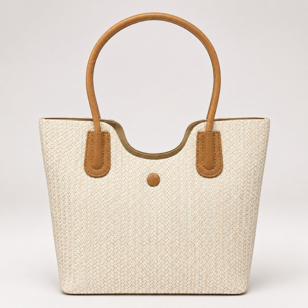 OLEA | Tote Bicolor Texturizado Beige