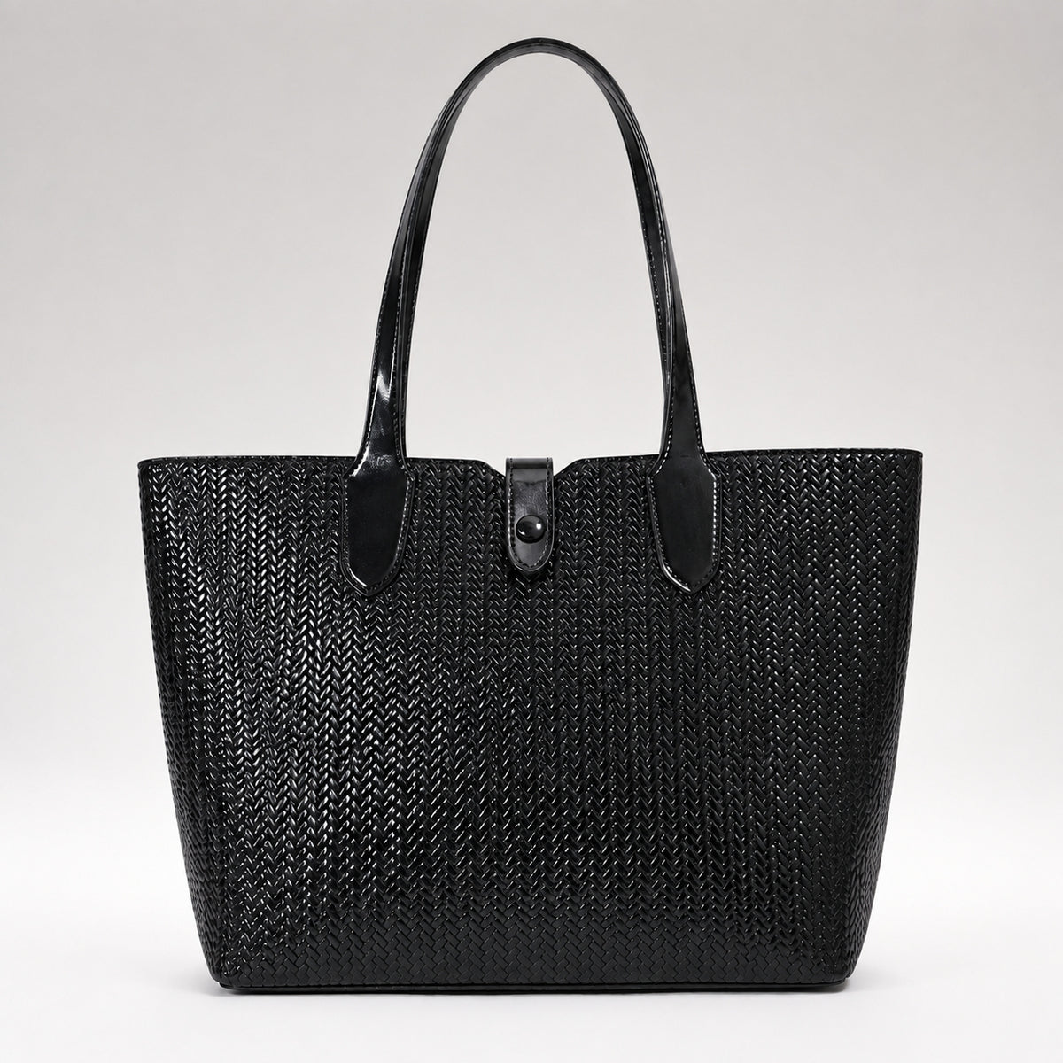 OLEA | Tote Tejido de Asas Largas Negro