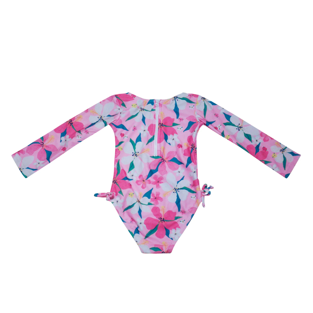 Flap Happy | Traje de Baño de Manga Larga Charlie con Protección UPF 50 Hibiscus Dream