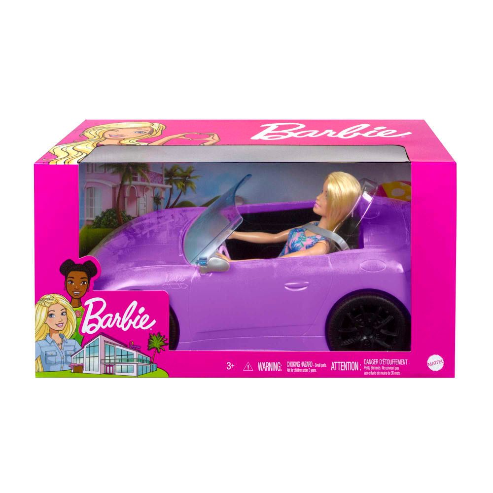 Barbie | Convertible Morado con Muñeca
