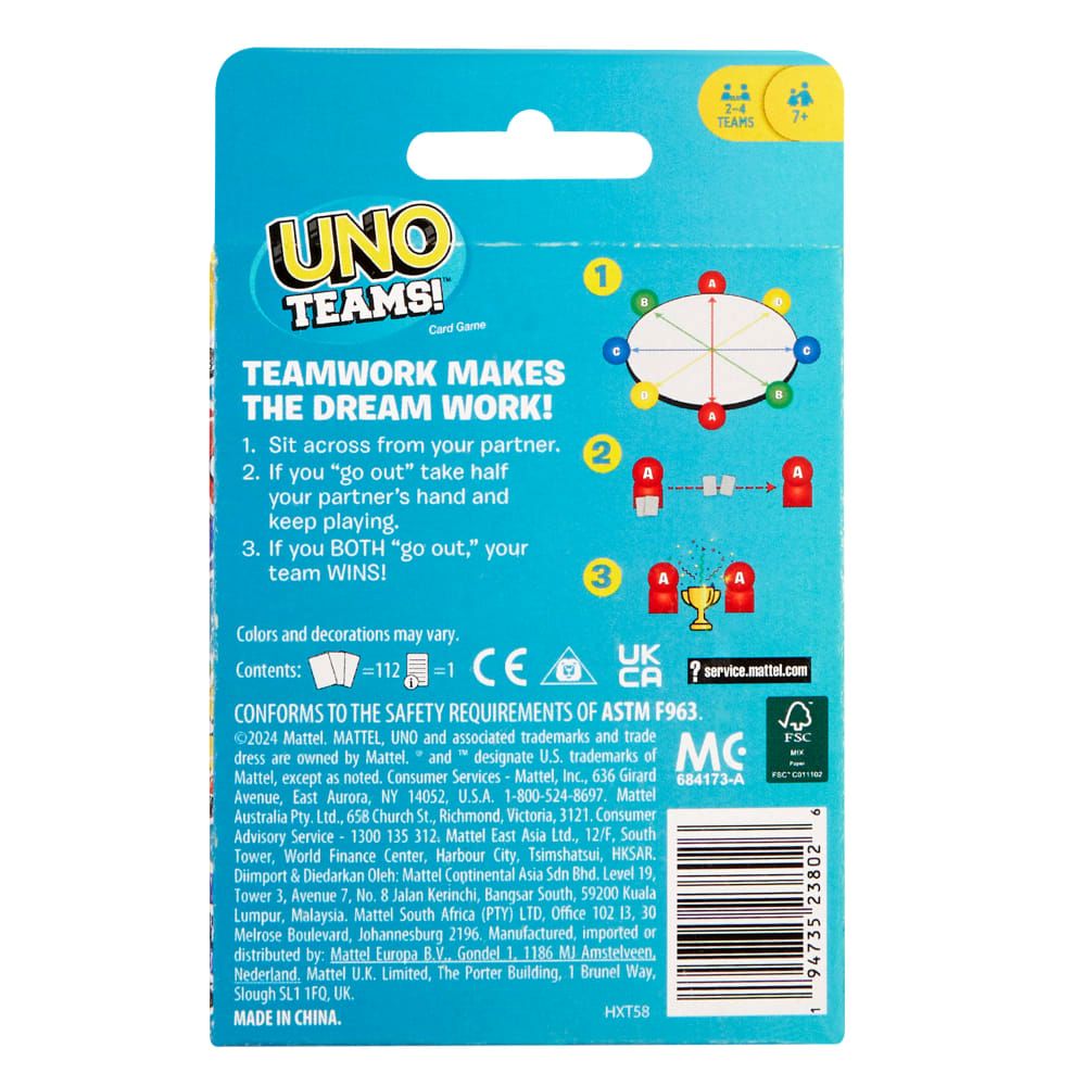 UNO Teams | Juego de cartas para noches familiares,