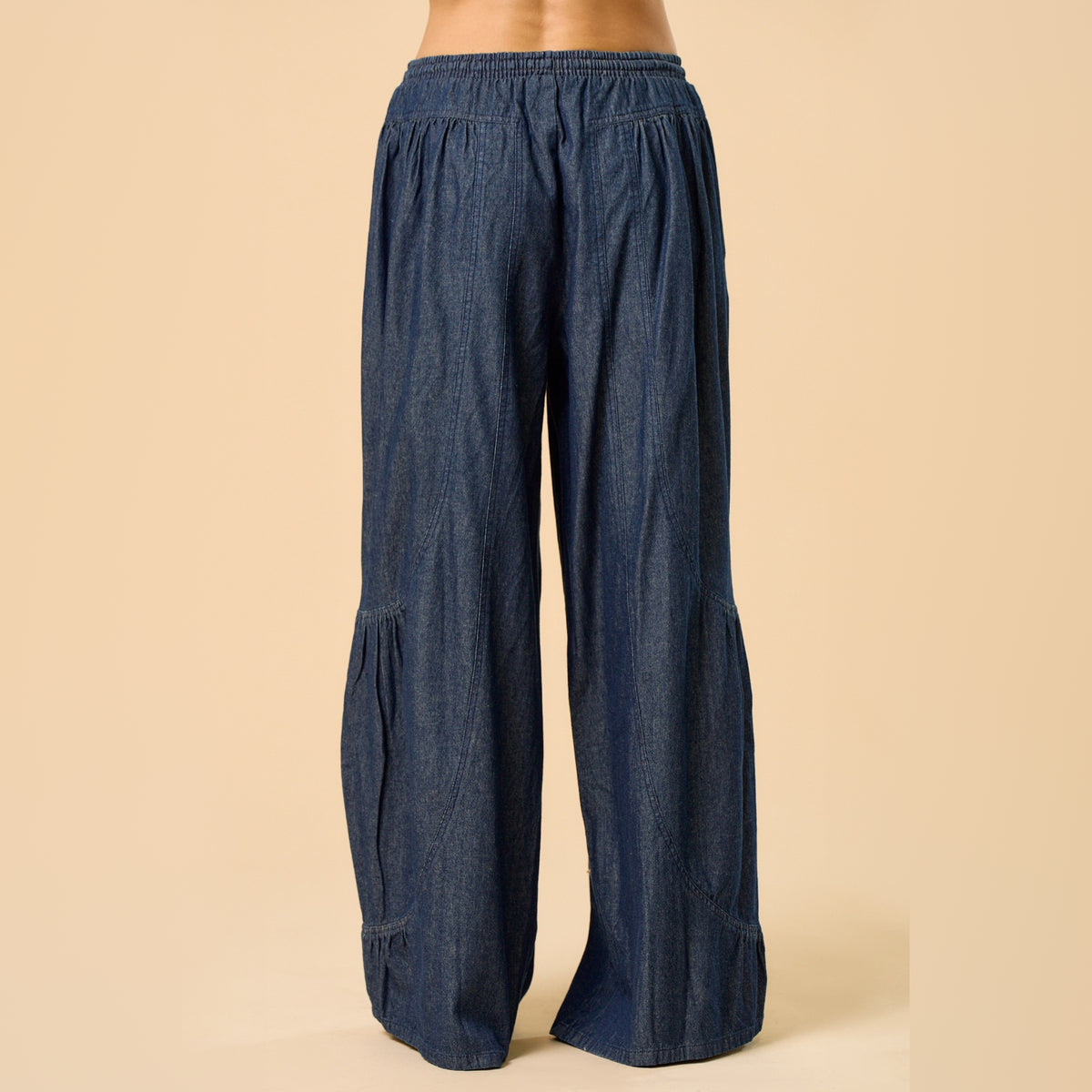 Pantalón Ancho con Detalles de Volantes para Dama