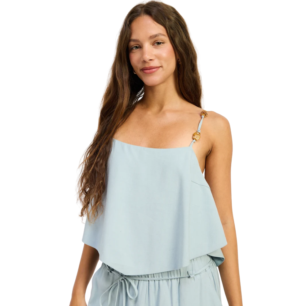 Top Camisola Tipo Pañuelo con Cuentas para Dama