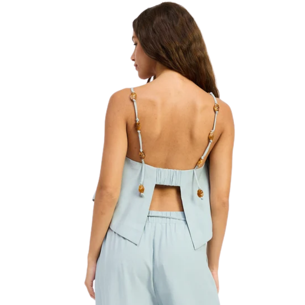 Top Camisola Tipo Pañuelo con Cuentas para Dama