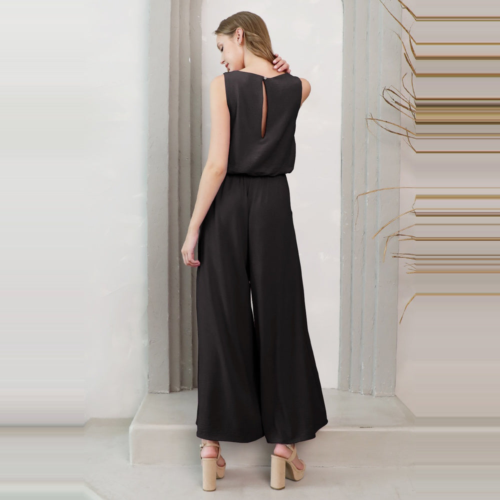 Jumpsuit Sin Mangas de Crepé Mate para Dama