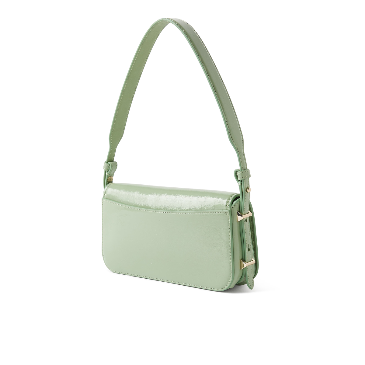 Kate Spade | Bolso de hombro Liv en charol craquelado – Verde salvia