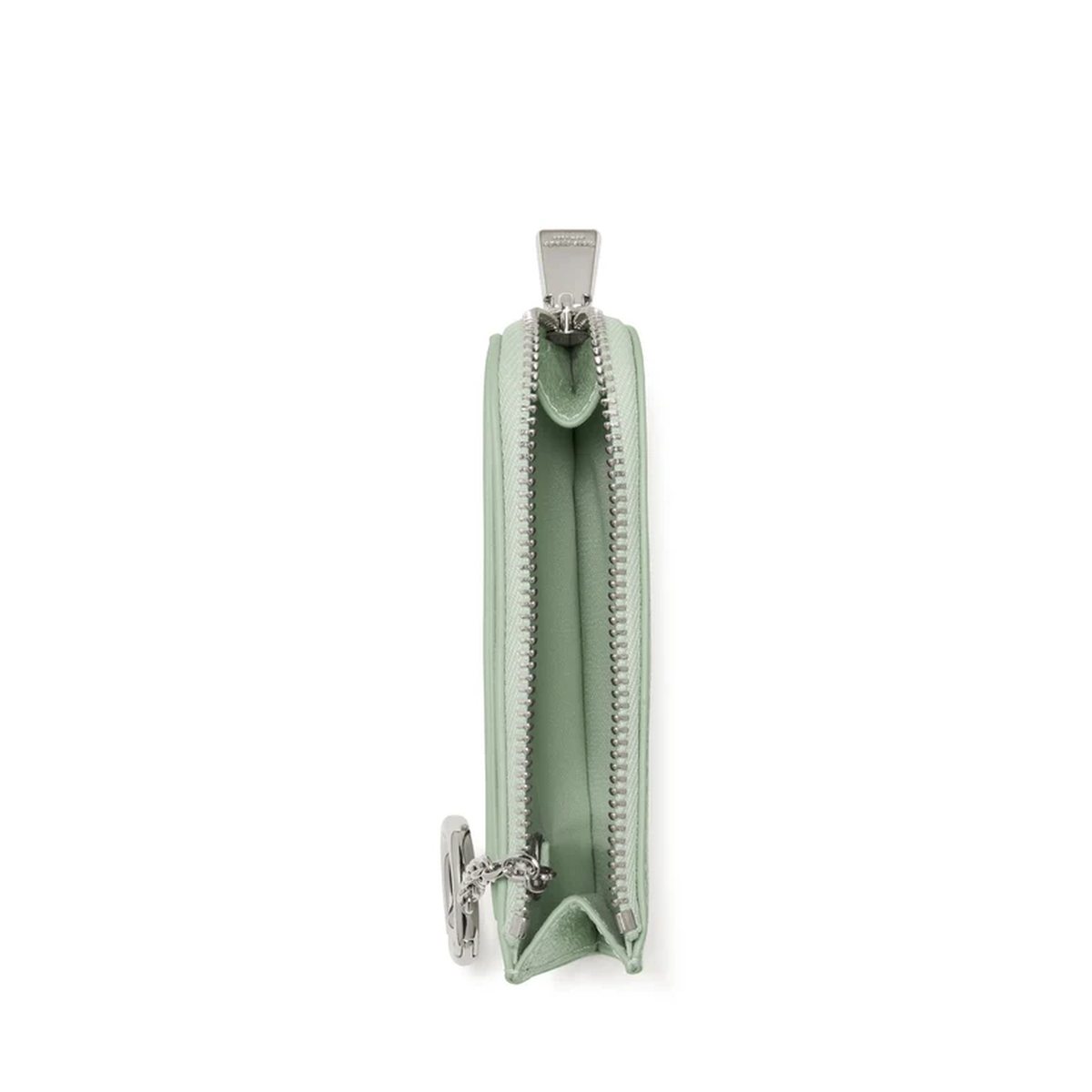 Kate Spade | Tarjetero mini con cierre en charol craquelado – Menta